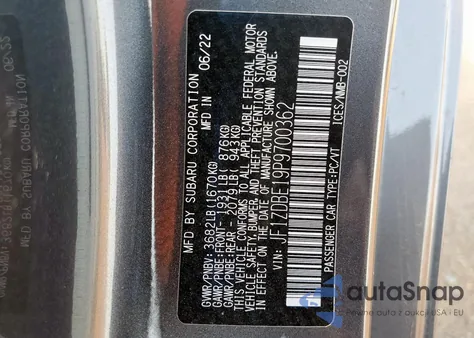 2023 Subaru Brz Limited из США, поврежденный, VIN JF1ZDBE19P9700362